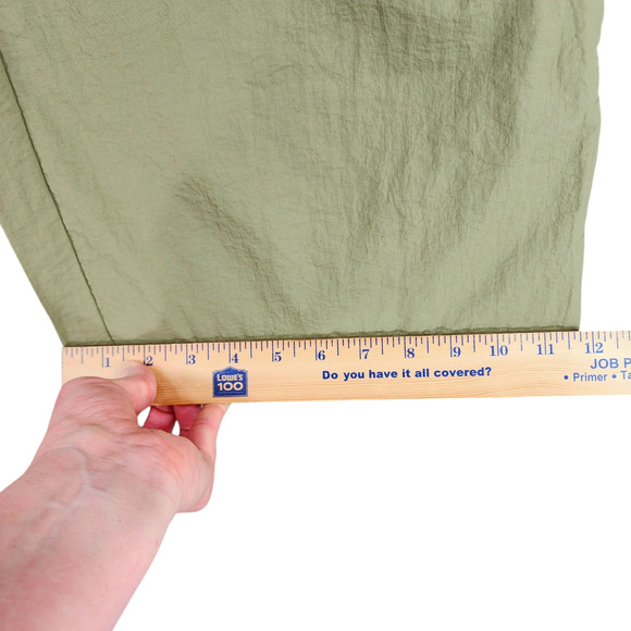 Mod Ref Wide Leg Nylon Pant L Women Olive Green Elastic Waist 31x29.5 Loungewear - Picture 7 of 11